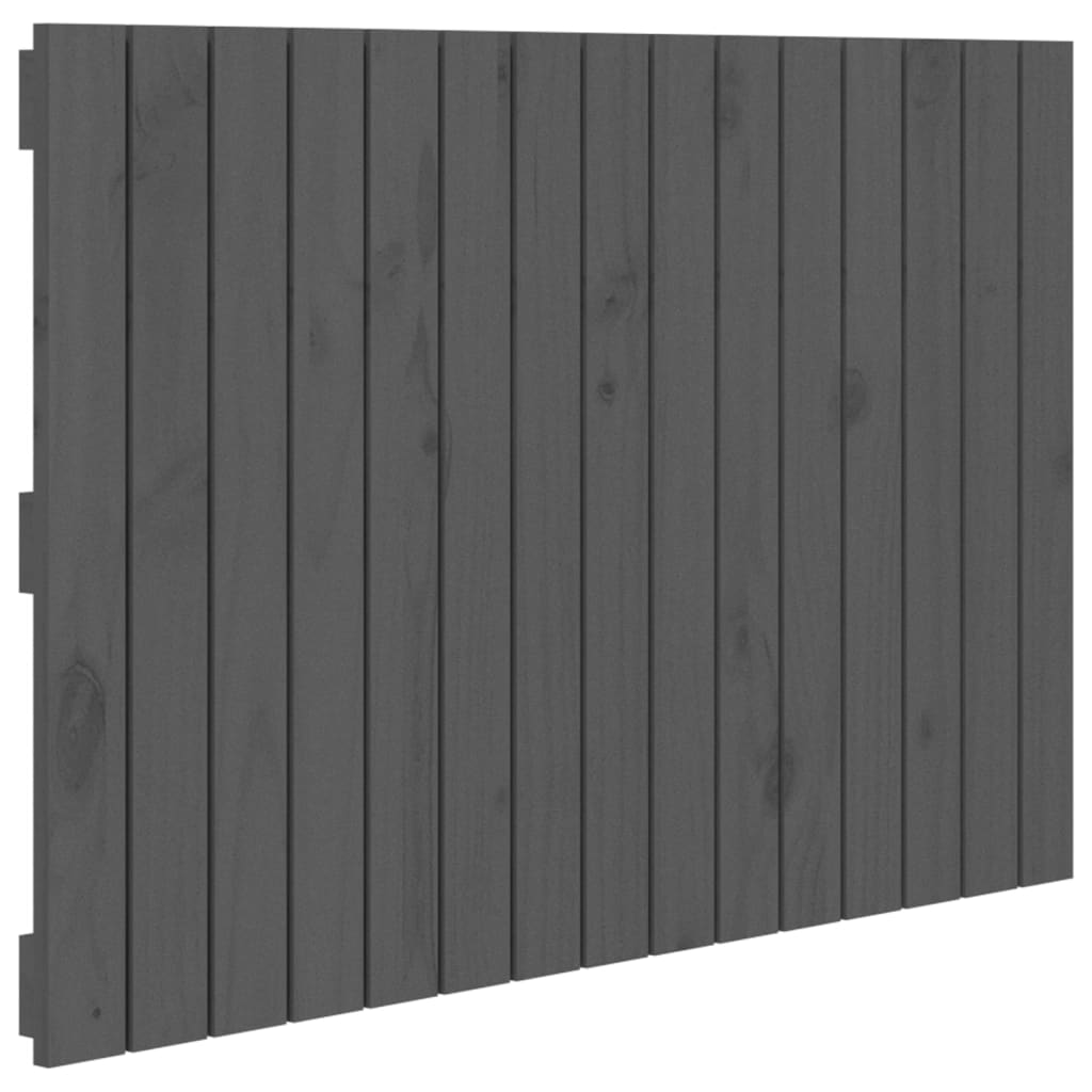 Tăblie de pat pentru perete, gri, 95,5x3x60 cm, lemn masiv pin - Lando