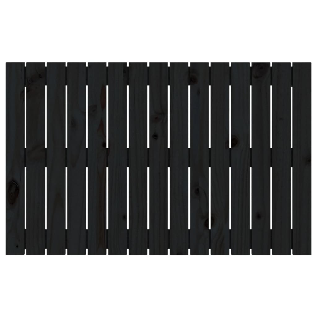 Tăblie de pat pentru perete, negru, 95,5x3x60cm, lemn masiv pin - Lando