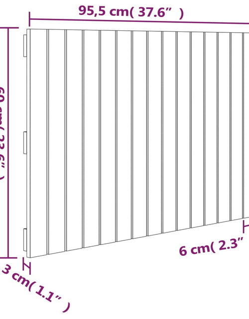 Загрузите изображение в средство просмотра галереи, Tăblie de pat pentru perete, negru, 95,5x3x60cm, lemn masiv pin - Lando
