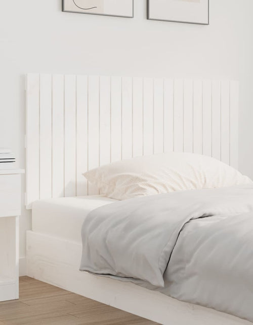 Загрузите изображение в средство просмотра галереи, Tăblie de pat pentru perete, alb, 127,5x3x60 cm, lemn masiv pin - Lando
