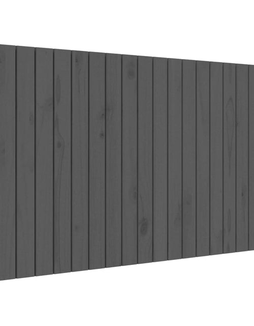 Загрузите изображение в средство просмотра галереи, Tăblie de pat pentru perete, gri, 127,5x3x60 cm, lemn masiv pin - Lando
