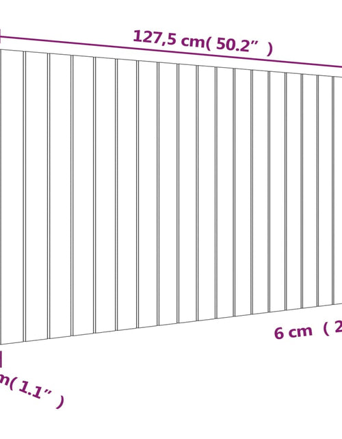 Загрузите изображение в средство просмотра галереи, Tăblie de pat pentru perete, gri, 127,5x3x60 cm, lemn masiv pin - Lando
