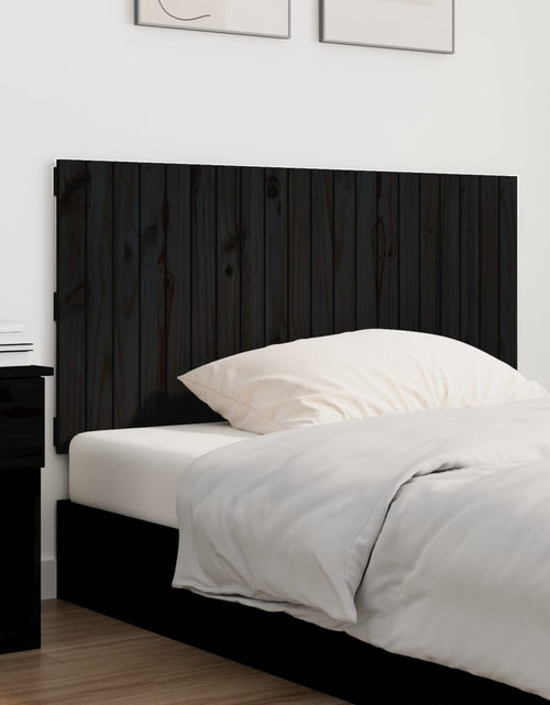 Загрузите изображение в средство просмотра галереи, Tăblie de pat pentru perete, negru, 127,5x3x60 cm - Lando
