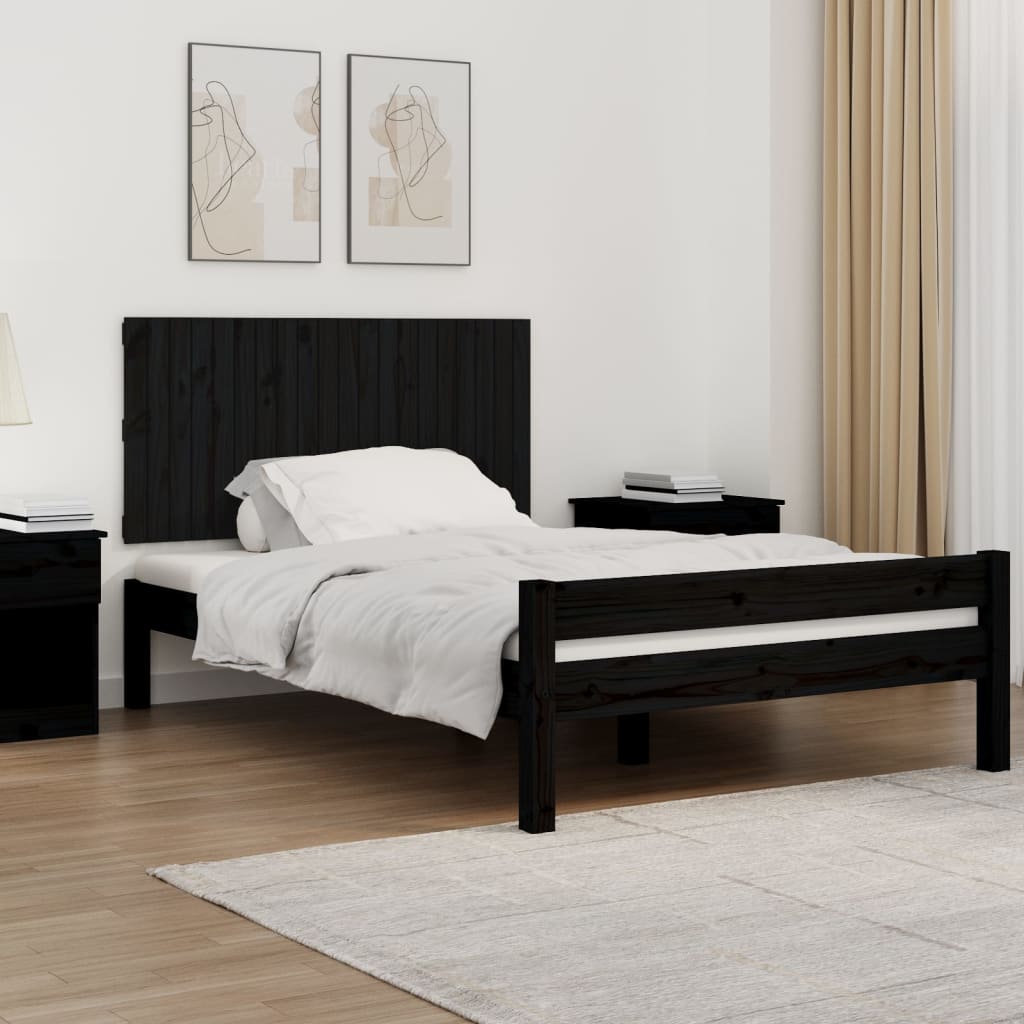 Tăblie de pat pentru perete, negru, 127,5x3x60 cm - Lando