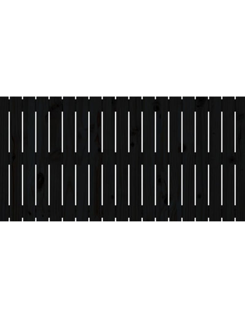 Încărcați imaginea în vizualizatorul Galerie, Tăblie de pat pentru perete, negru, 147x3x60 cm, lemn masiv pin - Lando
