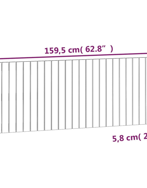 Încărcați imaginea în vizualizatorul Galerie, Tăblie de pat pentru perete, gri, 159,5x3x60 cm, lemn masiv pin - Lando
