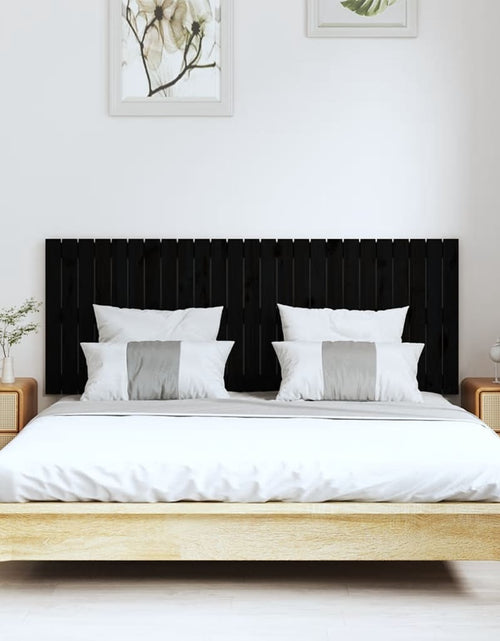 Încărcați imaginea în vizualizatorul Galerie, Tăblie de pat pentru perete, negru, 159,5x3x60 cm - Lando
