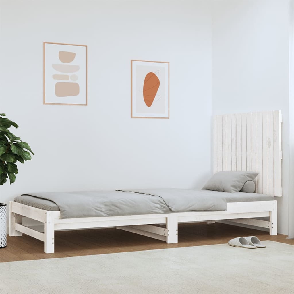 Tăblie de pat pentru perete, alb, 82,5x3x60 cm, lemn masiv pin - Lando