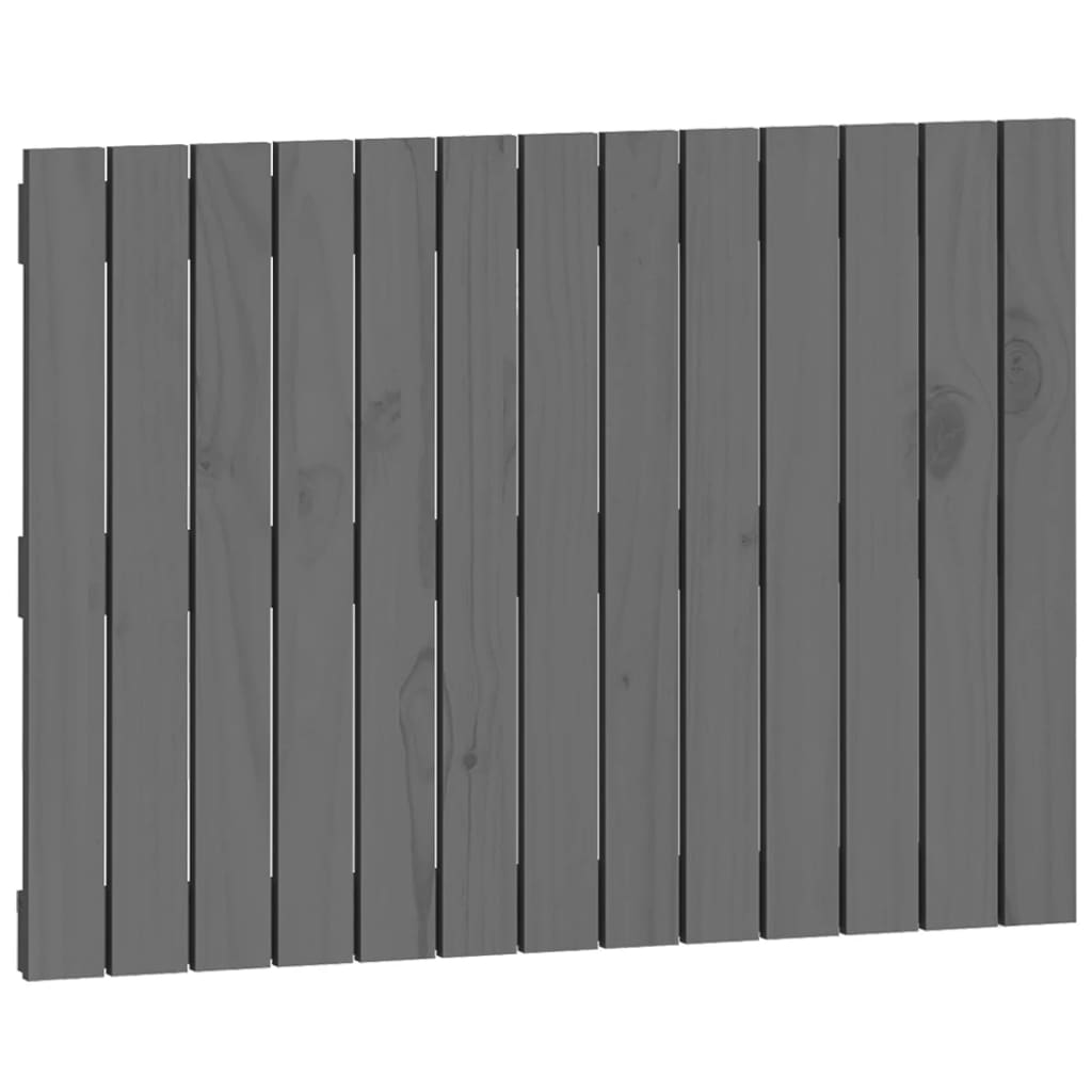 Tăblie de pat pentru perete, gri, 82,5x3x60 cm, lemn masiv pin - Lando