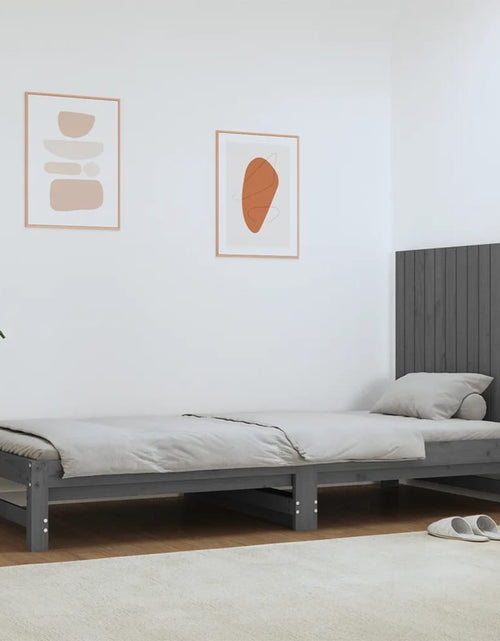 Încărcați imaginea în vizualizatorul Galerie, Tăblie de pat pentru perete, gri, 82,5x3x60 cm, lemn masiv pin - Lando

