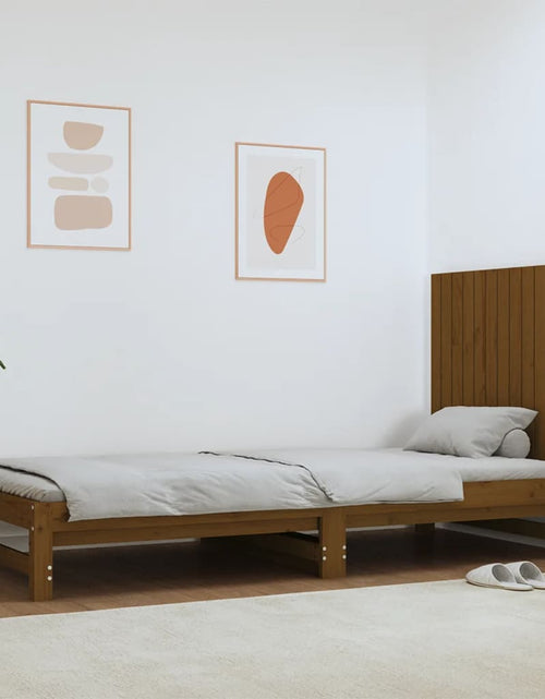 Încărcați imaginea în vizualizatorul Galerie, Tăblie de pat pentru perete, maro miere, 82,5x3x60 cm - Lando

