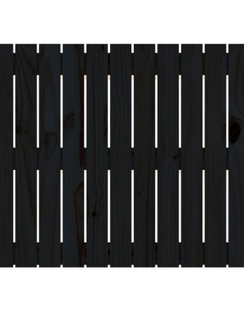 Încărcați imaginea în vizualizatorul Galerie, Tăblie de pat pentru perete, negru, 82,5x3x60cm, lemn masiv pin - Lando
