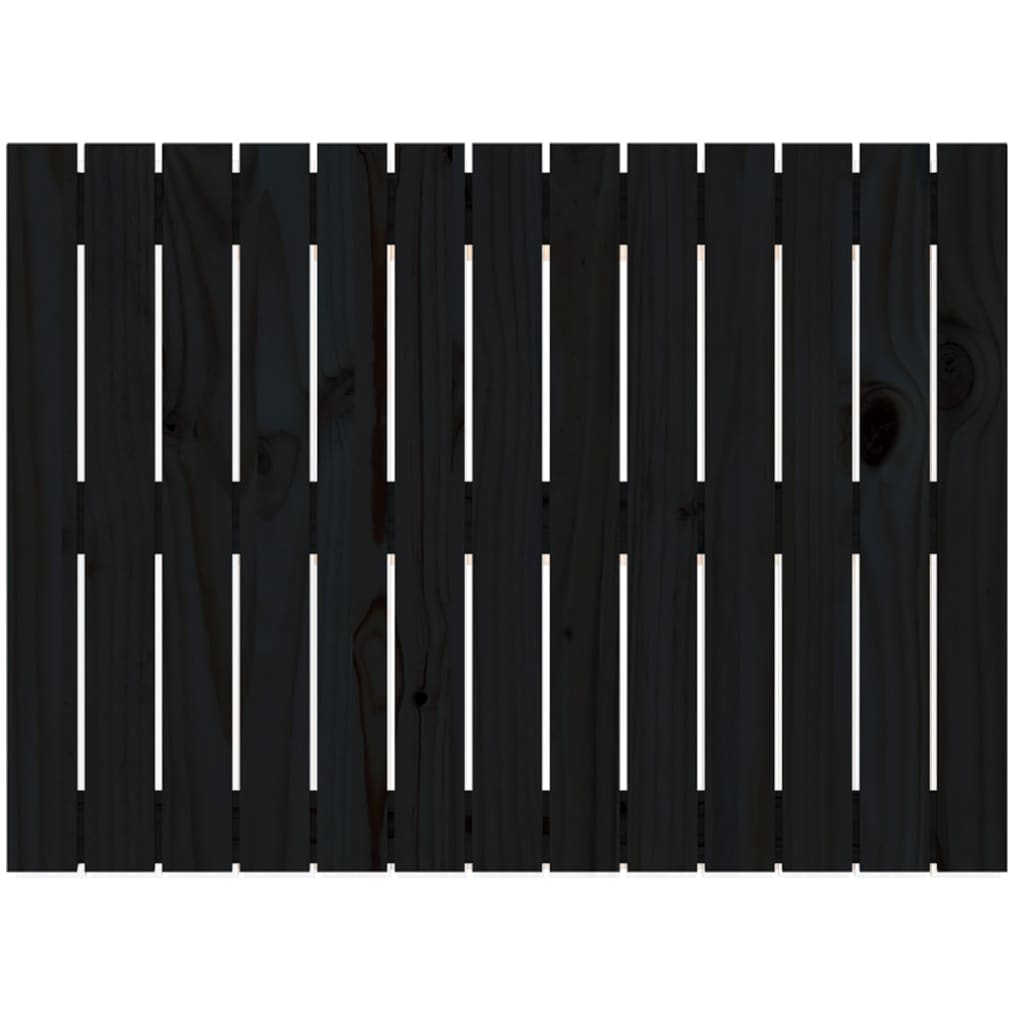 Tăblie de pat pentru perete, negru, 82,5x3x60cm, lemn masiv pin - Lando
