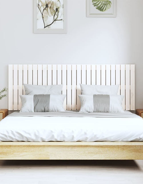 Încărcați imaginea în vizualizatorul Galerie, Tăblie de pat pentru perete, alb, 166x3x60 cm, lemn masiv pin - Lando
