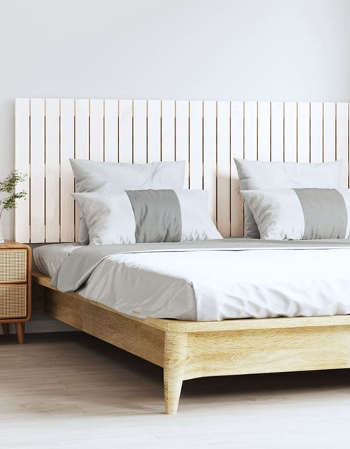 Încărcați imaginea în vizualizatorul Galerie, Tăblie de pat pentru perete, alb, 166x3x60 cm, lemn masiv pin - Lando
