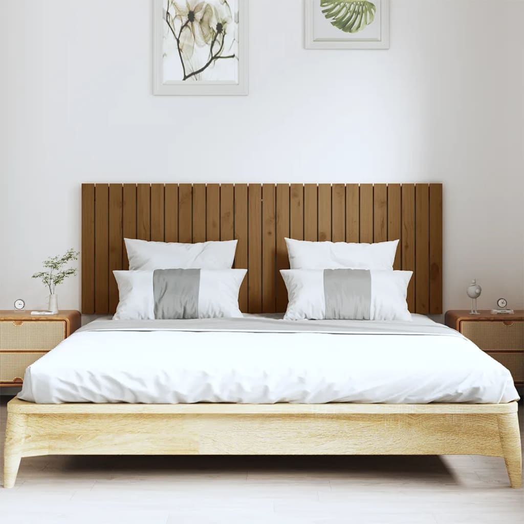 Tăblie de pat pentru perete, maro miere, 166x3x60 cm - Lando
