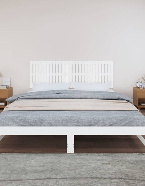 Încărcați imaginea în vizualizatorul Galerie, Tăblie de pat pentru perete, alb, 185x3x60 cm, lemn masiv pin - Lando
