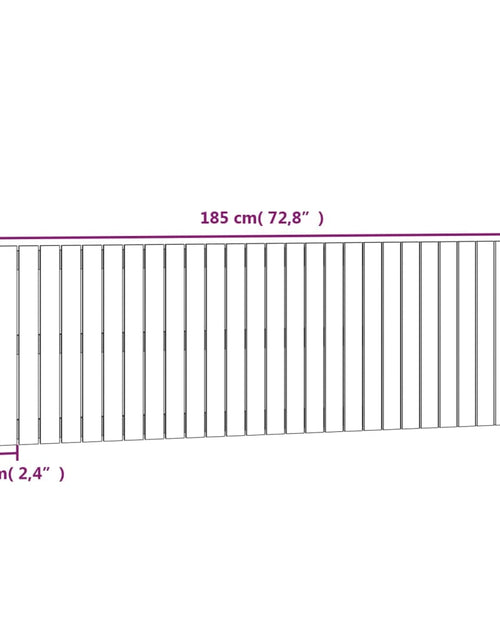 Încărcați imaginea în vizualizatorul Galerie, Tăblie de pat pentru perete, gri, 185x3x60 cm, lemn masiv pin - Lando
