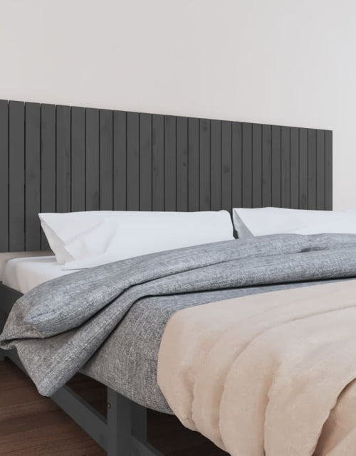 Încărcați imaginea în vizualizatorul Galerie, Tăblie de pat pentru perete, gri, 185x3x60 cm, lemn masiv pin - Lando
