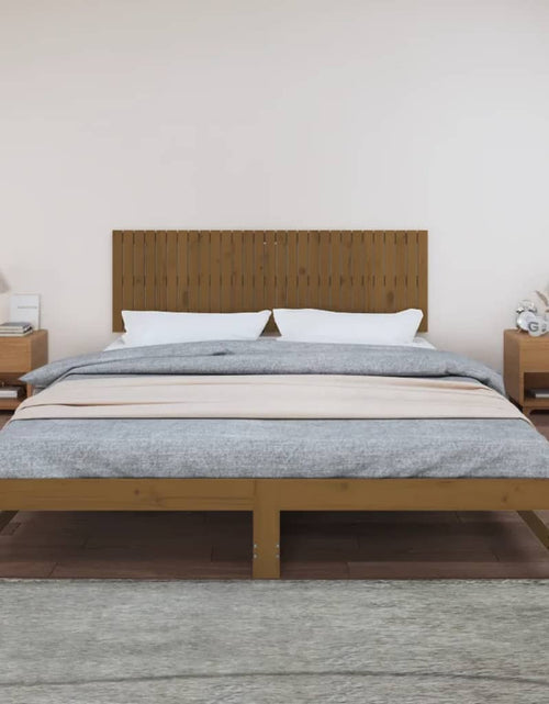 Încărcați imaginea în vizualizatorul Galerie, Tăblie de pat pentru perete, maro miere, 185x3x60 cm - Lando
