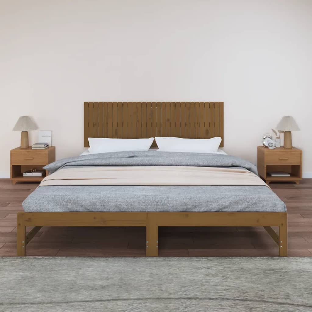 Tăblie de pat pentru perete, maro miere, 185x3x60 cm - Lando