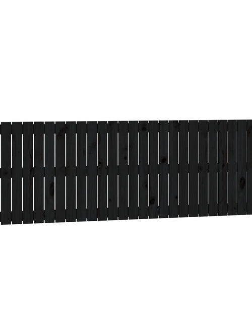 Încărcați imaginea în vizualizatorul Galerie, Tăblie de pat pentru perete, negru, 185x3x60 cm, lemn masiv pin - Lando
