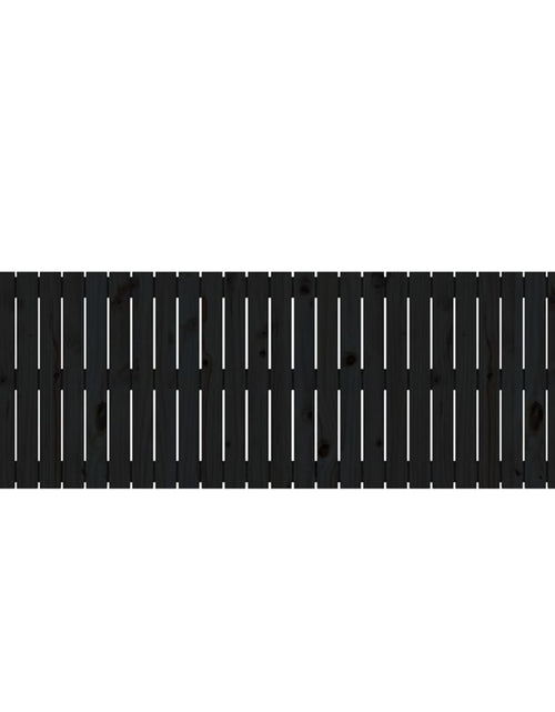 Încărcați imaginea în vizualizatorul Galerie, Tăblie de pat pentru perete, negru, 185x3x60 cm, lemn masiv pin - Lando
