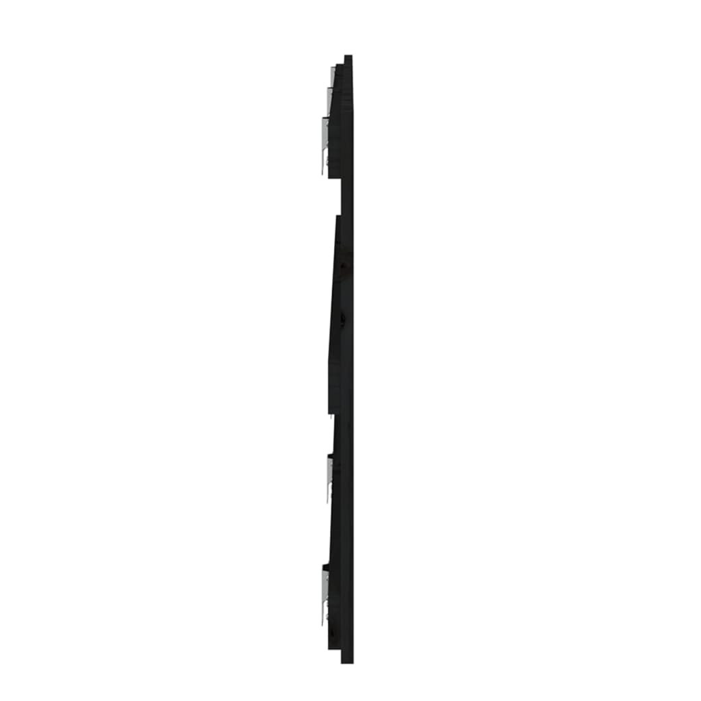 Tăblie de pat pentru perete, negru, 185x3x60 cm, lemn masiv pin - Lando
