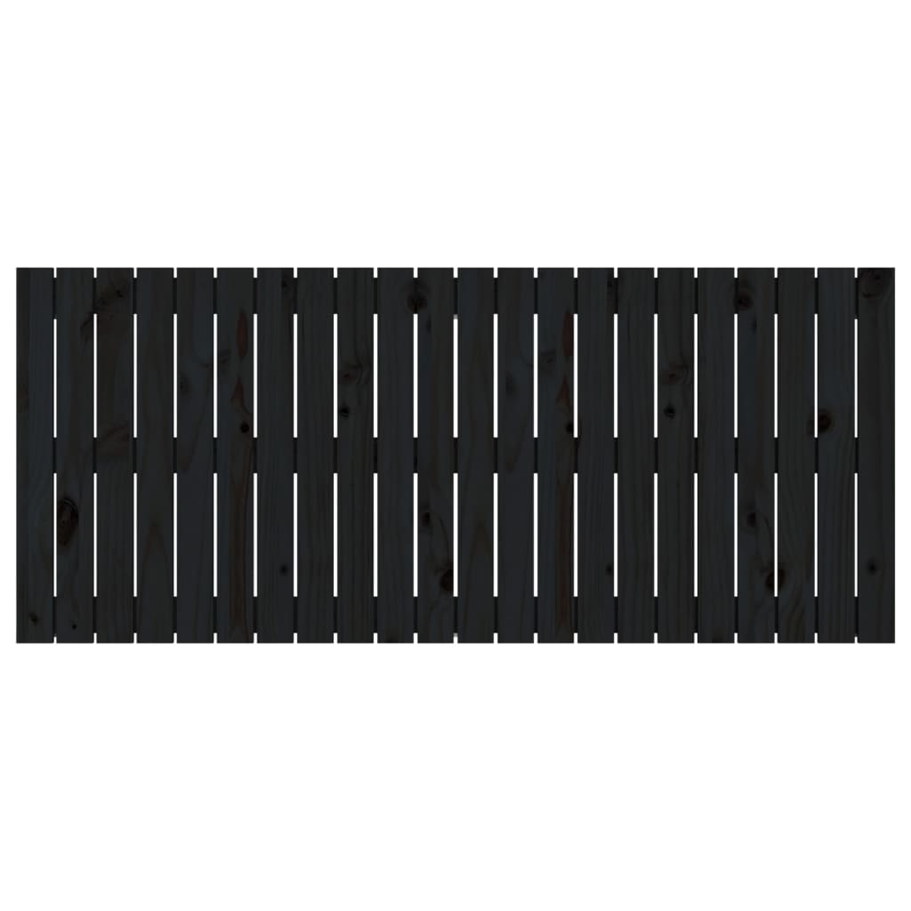 Tăblie de pat pentru perete, negru, 140x3x60 cm, lemn masiv pin - Lando