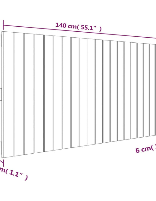 Загрузите изображение в средство просмотра галереи, Tăblie de pat pentru perete, negru, 140x3x60 cm, lemn masiv pin - Lando
