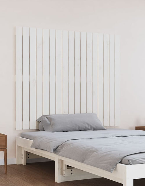 Încărcați imaginea în vizualizatorul Galerie, Tăblie de pat pentru perete, alb, 108x3x90 cm, lemn masiv pin - Lando

