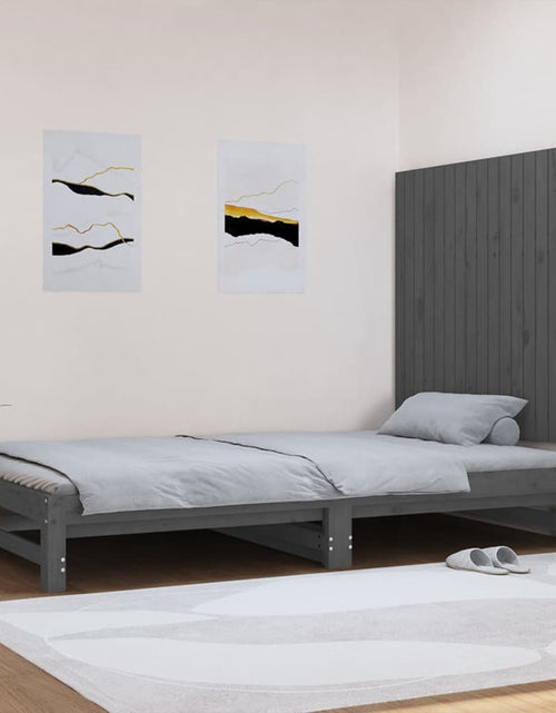 Încărcați imaginea în vizualizatorul Galerie, Tăblie de pat pentru perete, gri, 108x3x90 cm, lemn masiv pin - Lando
