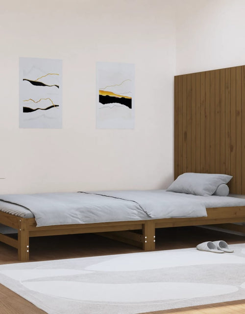 Încărcați imaginea în vizualizatorul Galerie, Tăblie de pat pentru perete, maro miere, 108x3x90 cm - Lando

