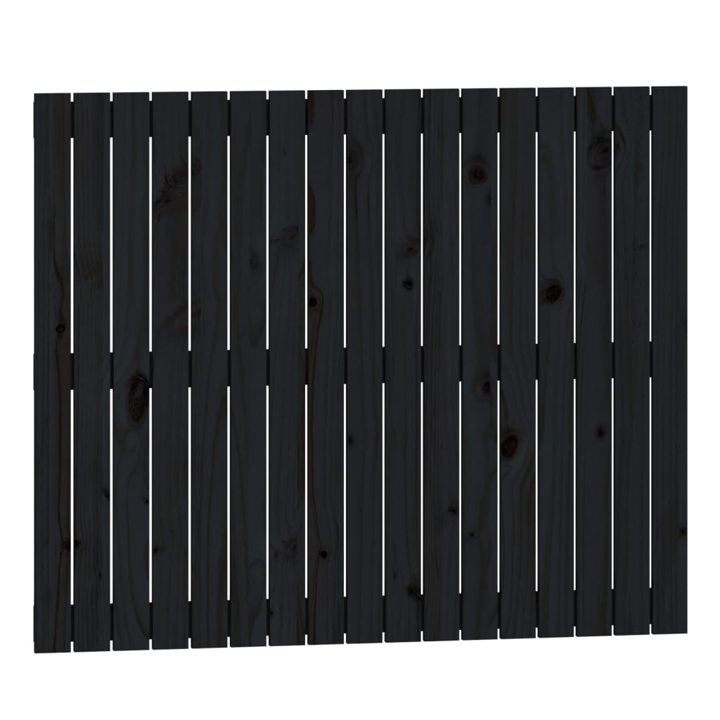 Tăblie de pat pentru perete, negru, 108x3x90 cm, lemn masiv pin - Lando