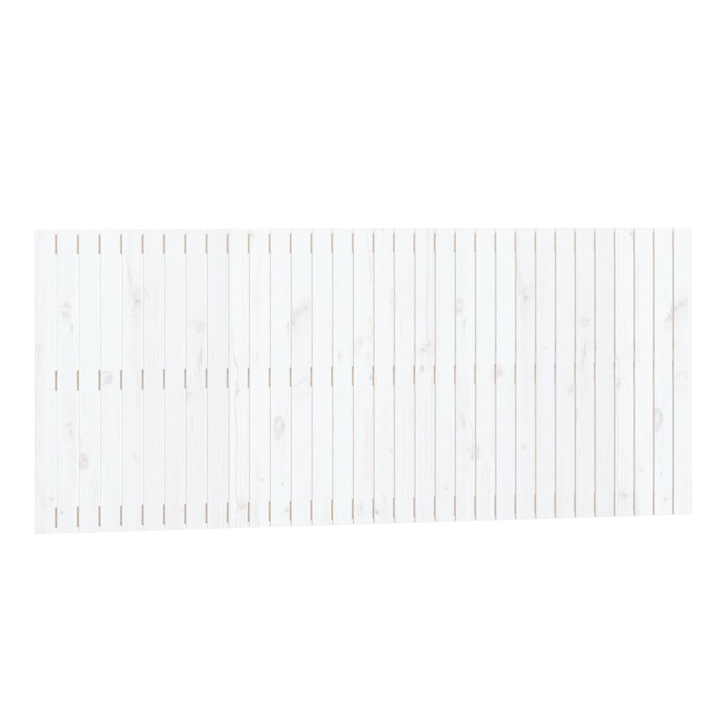 Tăblie de pat pentru perete, alb, 204x3x90 cm, lemn masiv pin - Lando