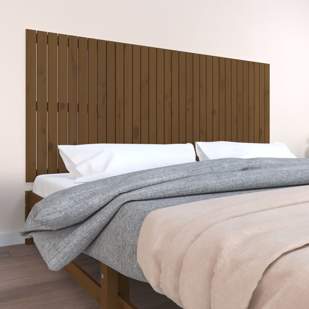 Tăblie de pat pentru perete, maro miere, 204x3x90 cm - Lando