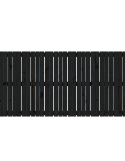 Încărcați imaginea în vizualizatorul Galerie, Tăblie de pat pentru perete, negru, 204x3x90 cm, lemn masiv pin - Lando

