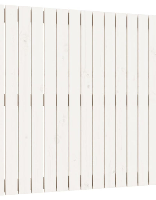 Încărcați imaginea în vizualizatorul Galerie, Tăblie de pat pentru perete, alb, 95,5x3x90 cm, lemn masiv pin - Lando
