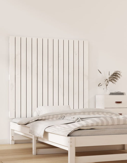 Încărcați imaginea în vizualizatorul Galerie, Tăblie de pat pentru perete, alb, 95,5x3x90 cm, lemn masiv pin - Lando
