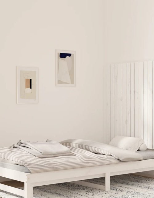 Загрузите изображение в средство просмотра галереи, Tăblie de pat pentru perete, alb, 95,5x3x90 cm, lemn masiv pin - Lando

