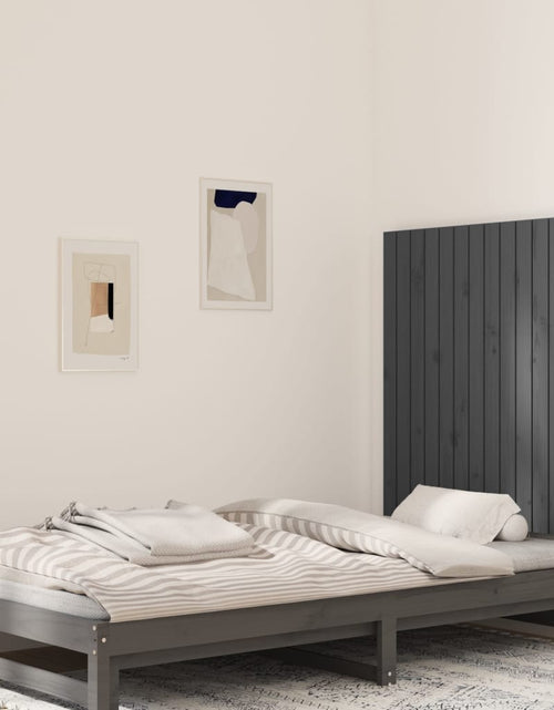 Încărcați imaginea în vizualizatorul Galerie, Tăblie de pat pentru perete, gri, 95,5x3x90 cm, lemn masiv pin - Lando
