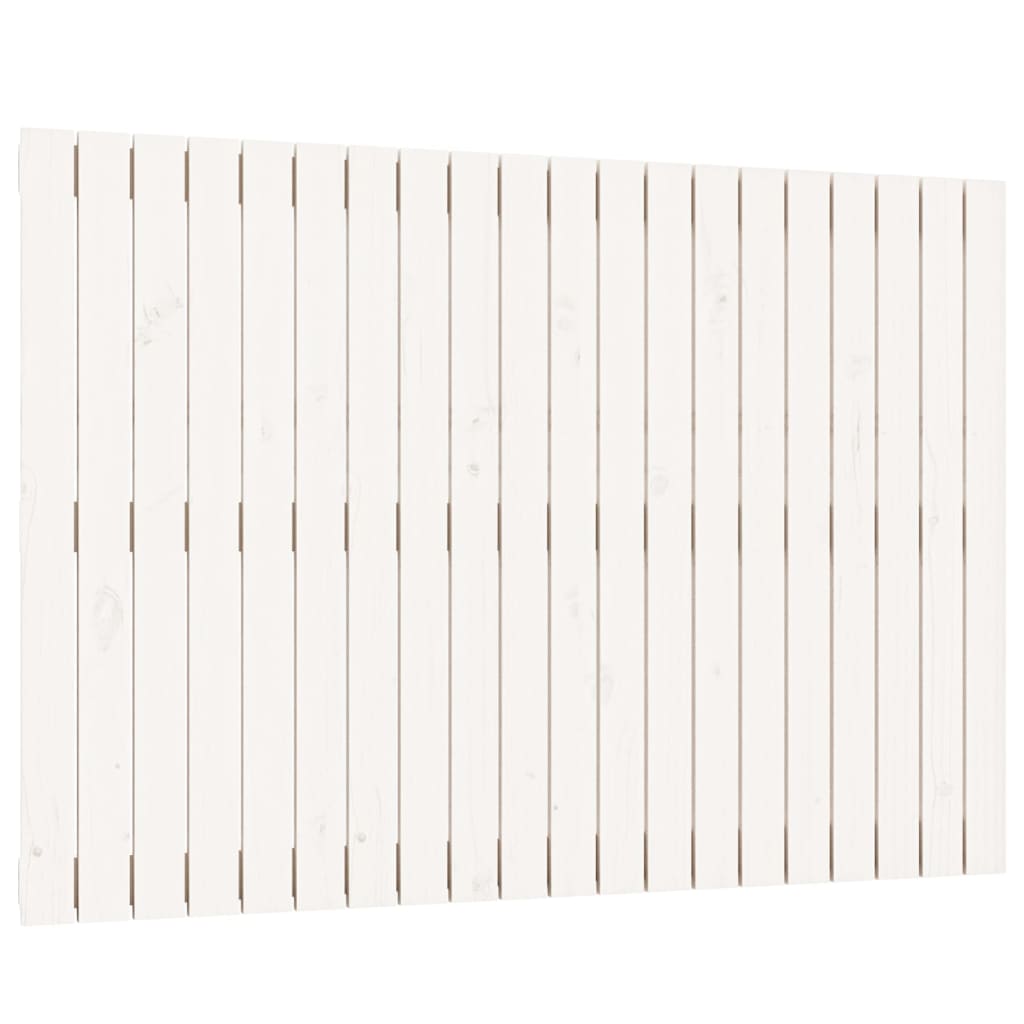 Tăblie de pat pentru perete, alb, 127,5x3x90 cm, lemn masiv pin - Lando