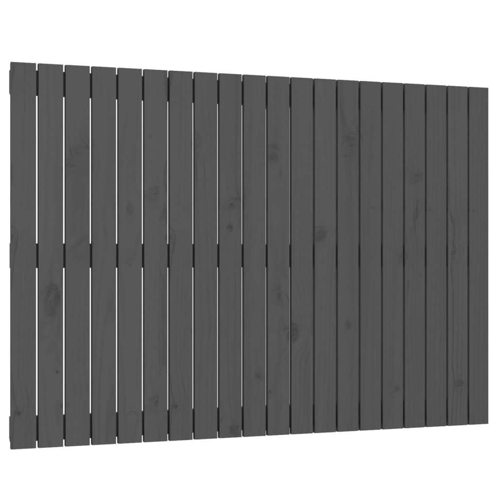 Tăblie de pat pentru perete, gri, 127,5x3x90 cm, lemn masiv pin - Lando