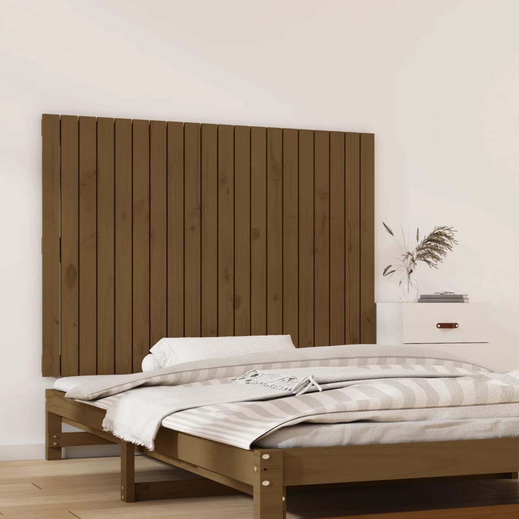 Tăblie de pat pentru perete, maro miere, 127,5x3x90 cm - Lando