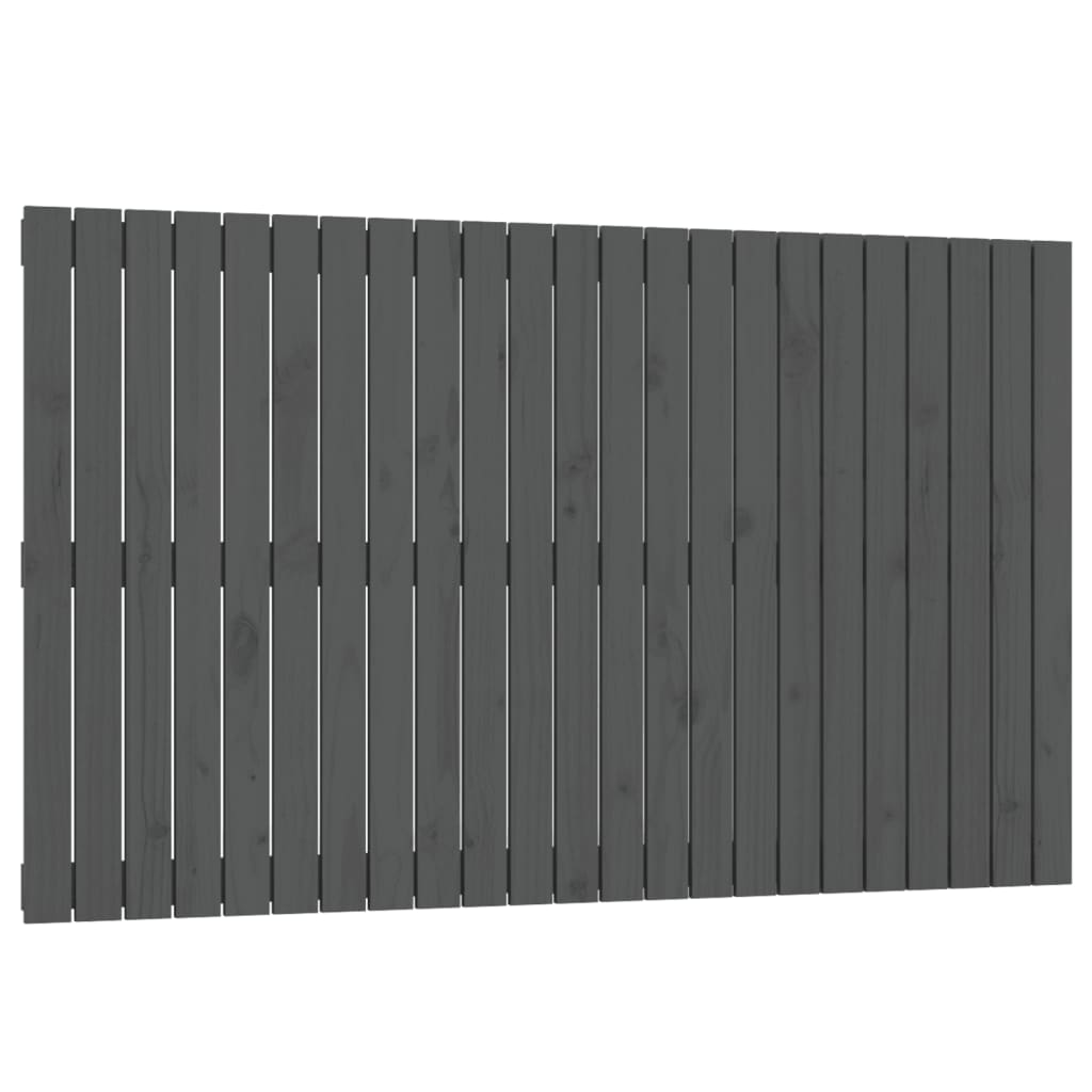 Tăblie de pat pentru perete, gri, 147x3x90 cm, lemn masiv pin - Lando