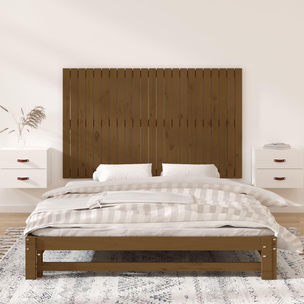 Tăblie de pat pentru perete, maro miere, 147x3x90 cm - Lando
