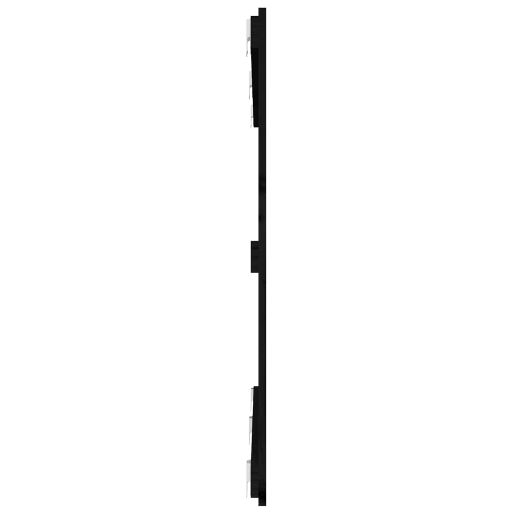 Tăblie de pat pentru perete, negru, 147x3x90 cm, lemn masiv pin - Lando