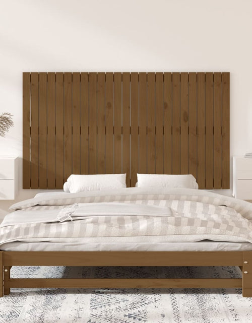 Încărcați imaginea în vizualizatorul Galerie, Tăblie de pat pentru perete, maro miere, 159,5x3x90 cm - Lando
