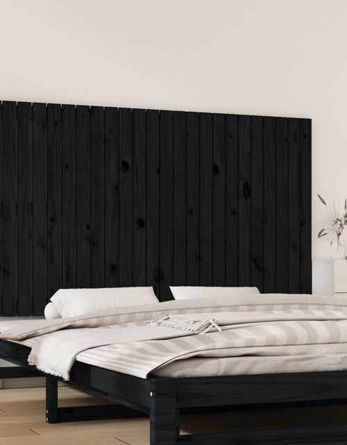 Încărcați imaginea în vizualizatorul Galerie, Tăblie de pat pentru perete, negru, 159,5x3x90 cm - Lando

