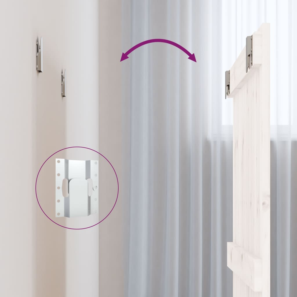 Tăblie de pat pentru perete, alb, 82,5x3x90 cm, lemn masiv pin - Lando
